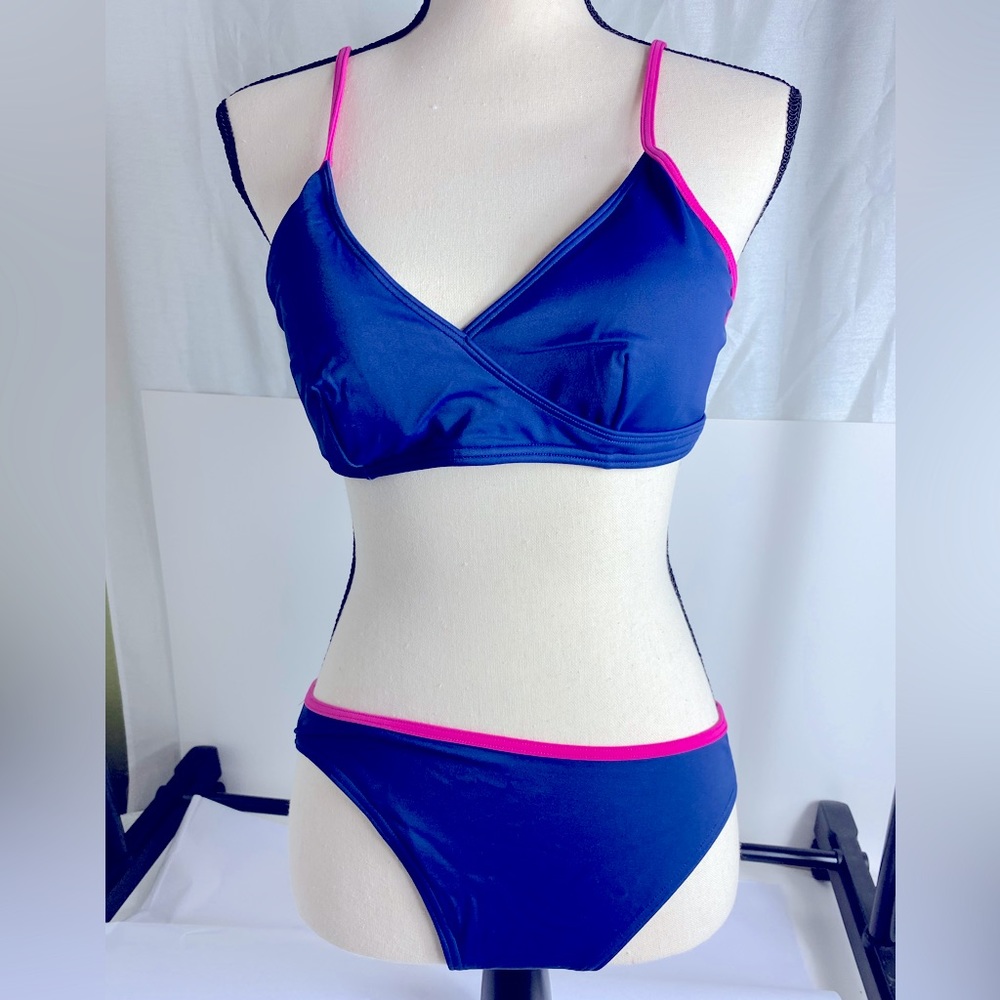 Top & Bottoms Victoria Secret Swim Sz L Bikini Top Blue and pink and M bottoms